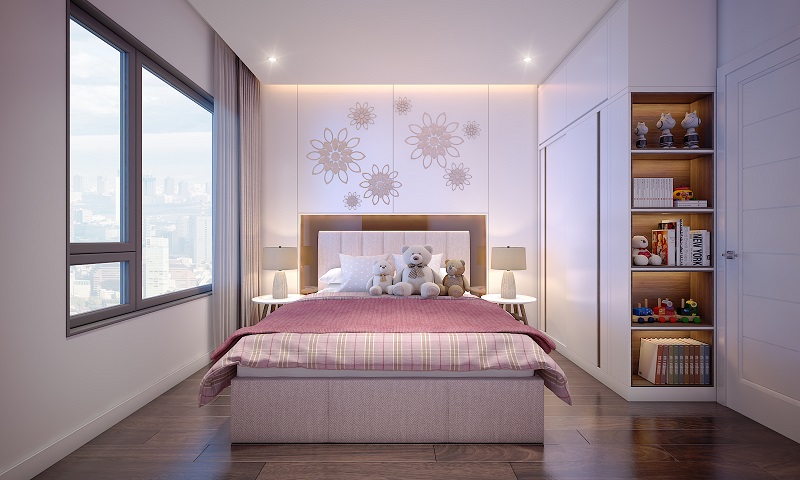 Phòng ngủ căn hộ Safira ấm áp, đón khí trời tự nhiên