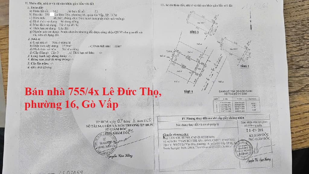 bán nhà 755.44 Lê Đức Thọ